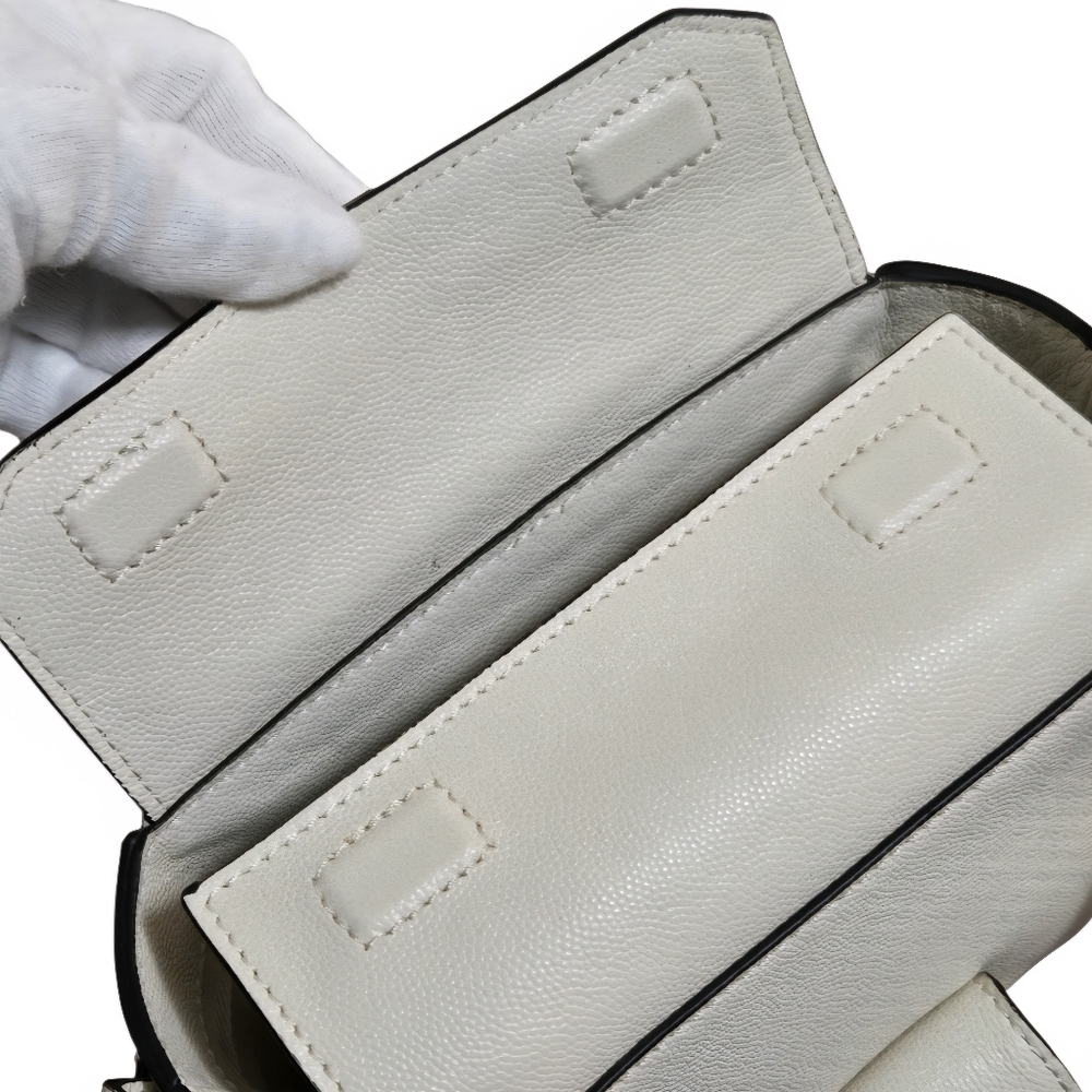 Ganni Leather Micro Crossbody Box Bag In Egret Color & Dustbag-Like New - Picture 11 of 17